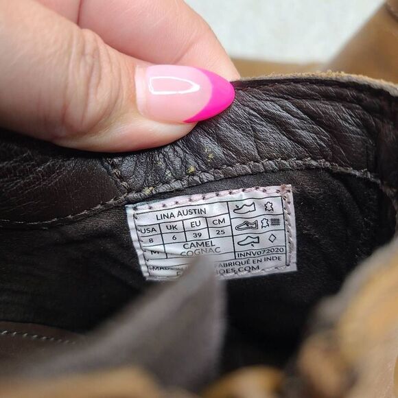 Earth Lina Austin Womens Camel Cognac Leather Booties sz 8 - Picture 8 of 8